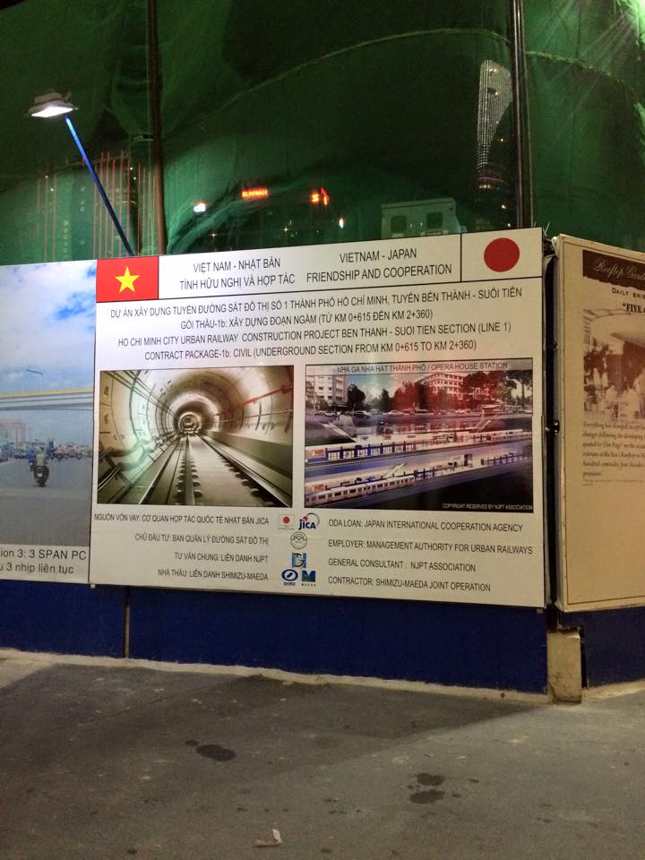 地下鉄の工事現場。日本とベトナムの合併会社。
