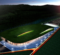 遊園地のスポーツ施設の建築デザイン