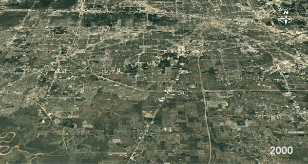 ヒューストン中心部とその周辺