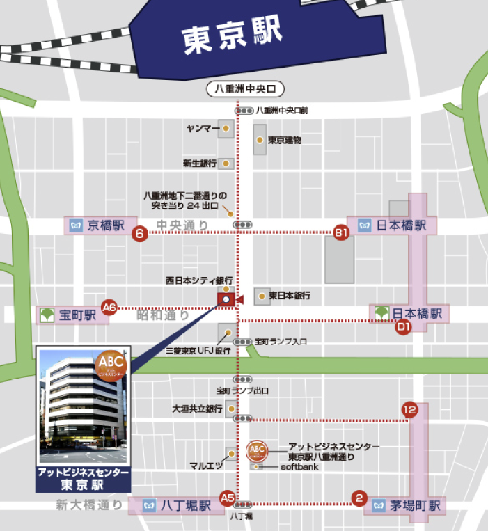 アットビジネスセンター東京駅・地図