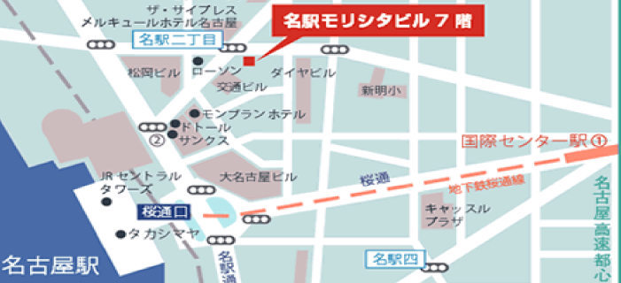 名駅モリシタ名古屋駅東口店・地図